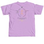 Girls? Brains Matter Too: Her Silent War, a Neon Violet Comfort Colors Unisex Tee (back-view)