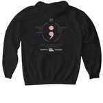 Girls? Brains Matter Too: Her Silent War, a Black Gildan Softstyle Pullover Hoodie (back-view)