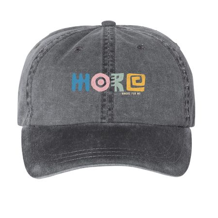 More for Mo, a Black Printed Pigment Dye Baseball Cap