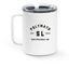 Polymath Stainless Steel Travel Mug, a White Stainless Steel Travel Mug (back-view)
