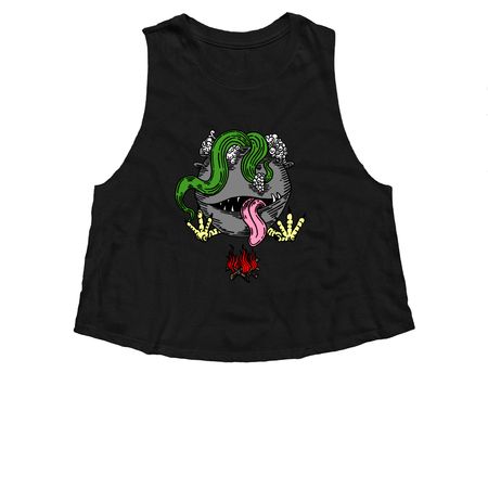 Bagagwa (The Broth-Hal 2026), a Solid Black Blend Women?s Cropped Racerback Tank