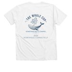 The Whale Cup, a Solid White Blend Premium V-Neck Tee (back-view)