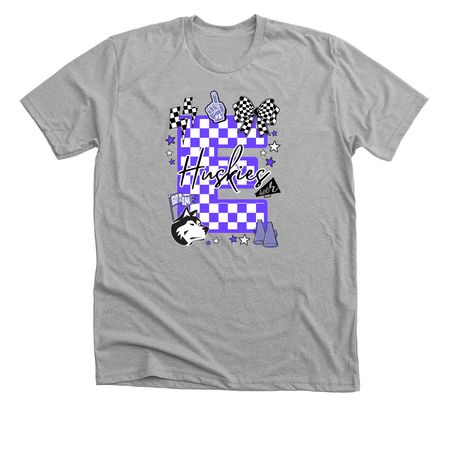 EPJ Huskies Cheer - E Checkerboard, a Athletic Heather Premium Unisex Tee