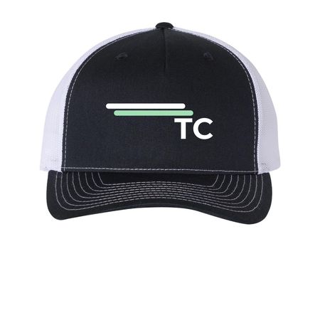 Transform Capital, a Navy/ White Printed Five-Panel Trucker Cap