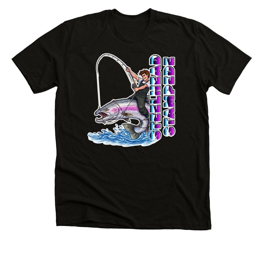 Steelhead Stampede - M, a Solid Black Blend Premium Unisex Tee
