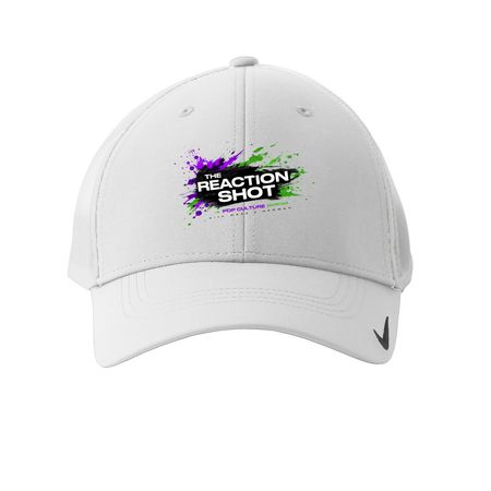 REACTION SHOT HATS., a White Printed Nike Dri-FIT Legacy Performance Cap