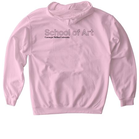 2021 Carnegie Mellon School of Art Sweatshirt, a Light Pink Gildan Softstyle Pullover Hoodie (back-view)