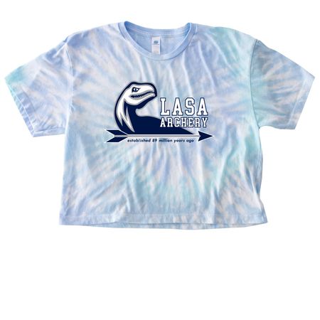 Official LASA archery logo apparel, a Lagoon Women's Tie Dye Cropped Tee