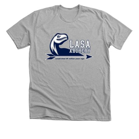 Official LASA archery logo apparel, a Athletic Heather Premium Unisex Tee