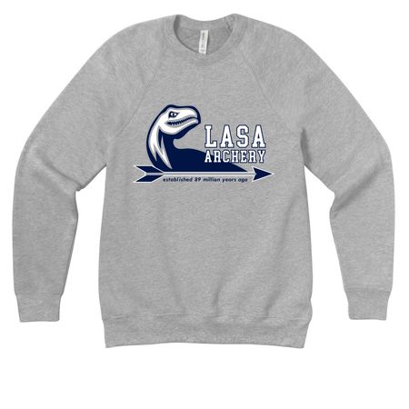 Official LASA archery logo apparel, a Athletic Heather Premium Raglan Crewneck Sweatshirt