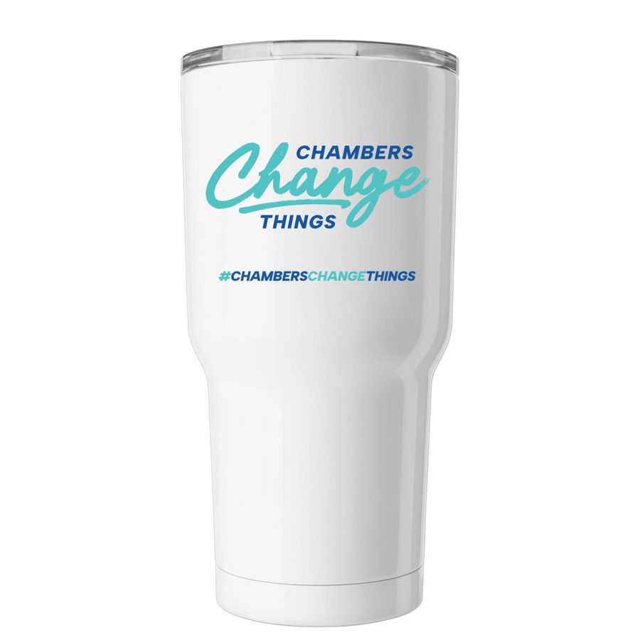 Chambers Change Things Tumbler, a White Insulated Tumbler