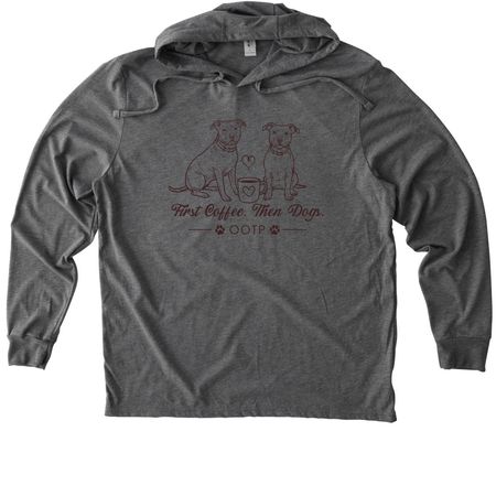 First coffee then dogs.&nbsp;, a Aluminum Grey Allmade Eco Triblend Hoodie Tee