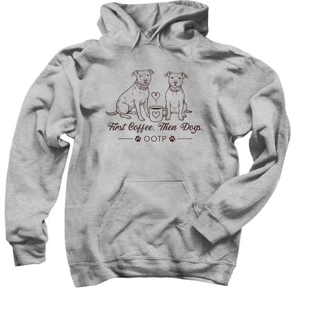 First coffee then dogs.&nbsp;, a Sport Grey Pullover Hoodie