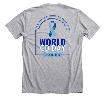 World CD Day 2025, a Athletic Heather Premium Unisex Tee (back-view)