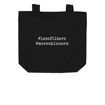 Less Filters Tote Bag&nbsp;, a Black Organic Cotton Tote Bag