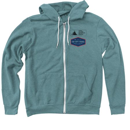 Culper Spy Ring, a Heather Deep Teal Zip Up Hoodie