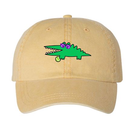 Big Challengers Hat, a Mustard Printed Pigment Dye Baseball Cap