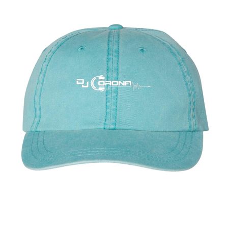Dj Corona Cap, a Aqua Printed Pigment Dye Baseball Cap