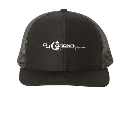 Dj Corona Cap, a Black Printed Snapback Trucker Cap