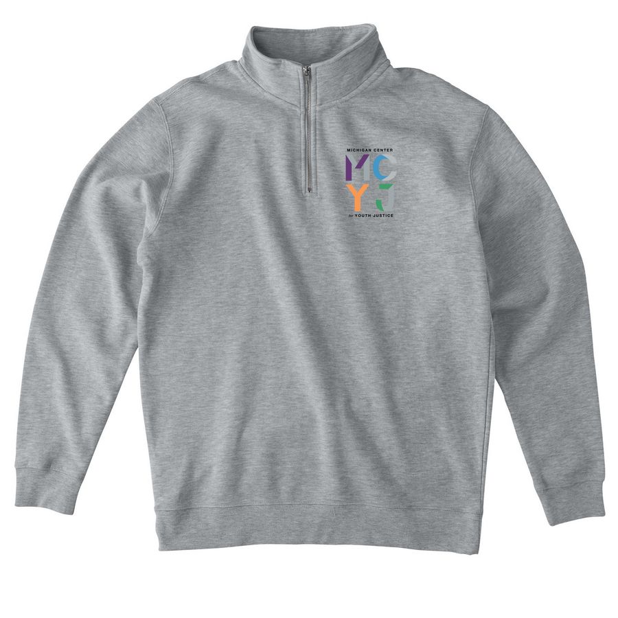 MCYJ Logo Quarter Zip (no back logo), a Grey Heather Midweight Quarter Zip Pullover