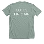 Tops, a Heather Sage Premium Unisex Tee (back-view)