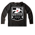 Caleb, a Black UV Performance Long Sleeve Hoodie (back-view)