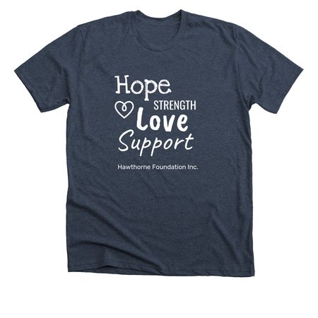 Hope Strength Love Support, a Heather Midnight Navy Premium Unisex Tee