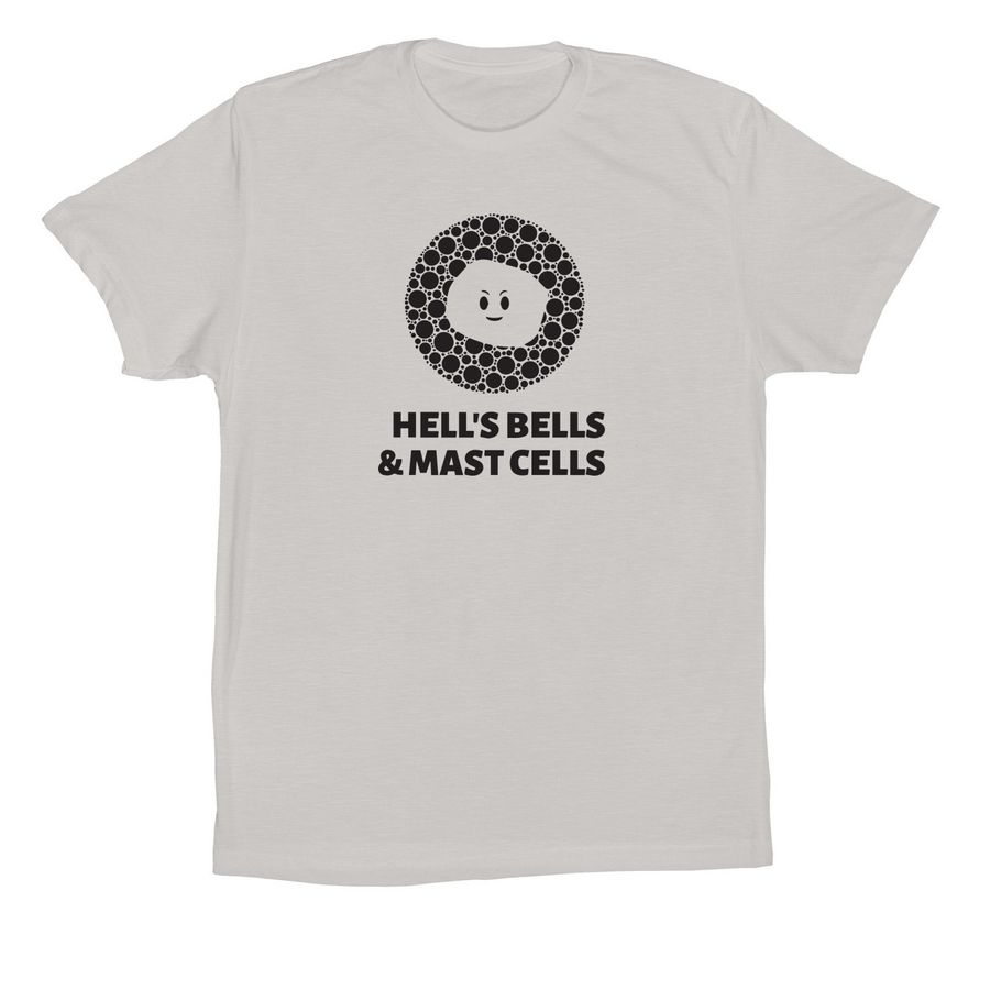 Hell?s Bells and Mast Cells Logo T-Shirt&nbsp;, a Solid Athletic Grey Premium Cotton Tee