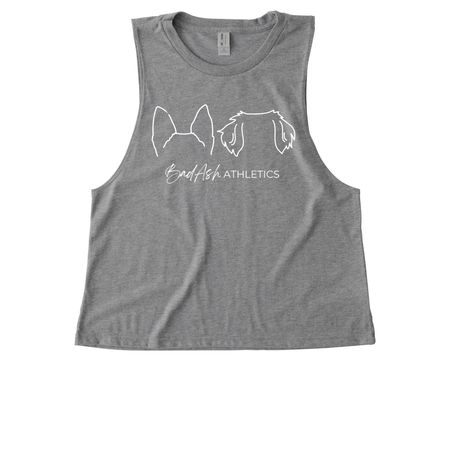 Puppy Ears, a Aluminum Grey Allmade Eco Triblend Women?s Muscle Tank