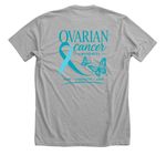 Spreading Ovarian Cancer Awareness&nbsp;, a Athletic Heather Premium Unisex Tee (back-view)
