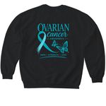 Spreading Ovarian Cancer Awareness&nbsp;, a Black Softstyle Crewneck Sweatshirt (back-view)