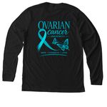 Spreading Ovarian Cancer Awareness&nbsp;, a Solid Black Blend Premium Long Sleeve Tee (back-view)