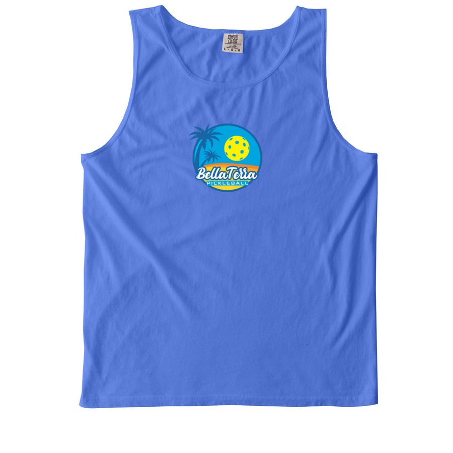 Bella Terra Pickleball Tank Tops, a Flo Blue Comfort Colors Tank Top