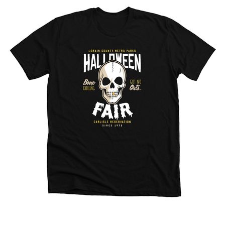 Halloween Fair: Skeleton, a Solid Black Blend Premium Unisex Tee