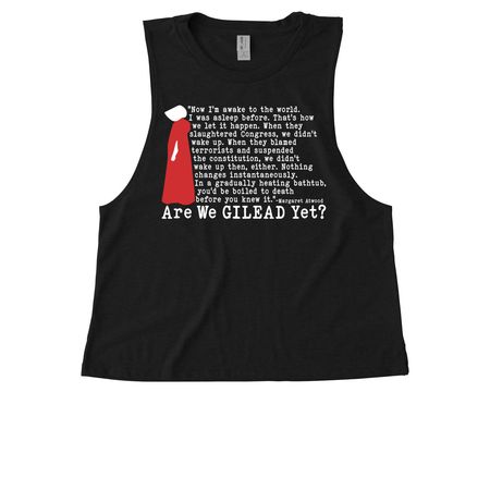 Are We GILEAD Yet?, a Deep Black Allmade Eco Triblend Women?s Muscle Tank