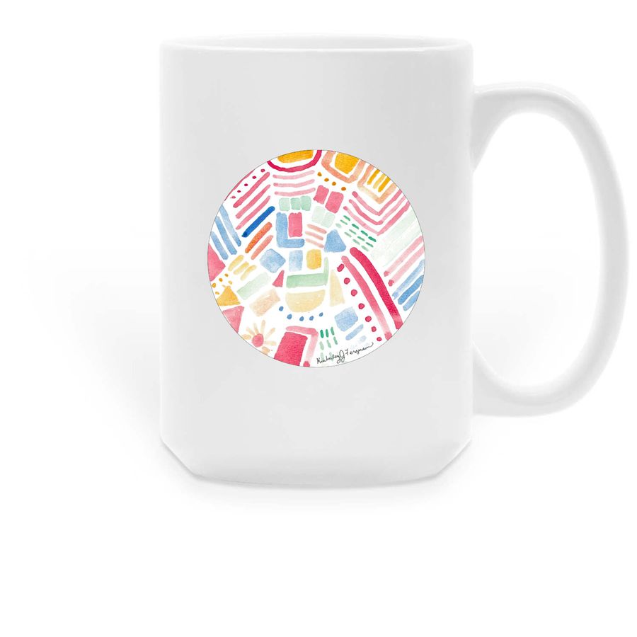 Circle of Hope in Color, a White Large Coffee Mug