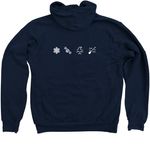 Classic Chill Merch, a Navy Zip Up Hoodie (back-view)