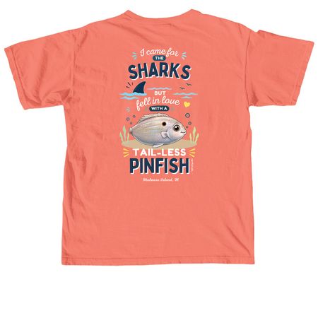 Tail-less Pinfish Tees & Hoodies (BRIGHTS), a Neon Red Orange Comfort Colors Unisex Tee