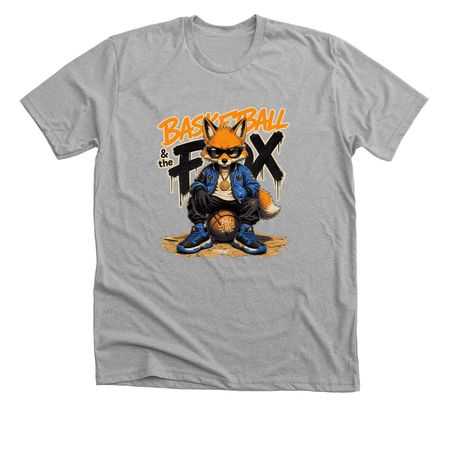 Cool Fox Basketball Streetwear Graphic, a Athletic Heather Premium Unisex Tee