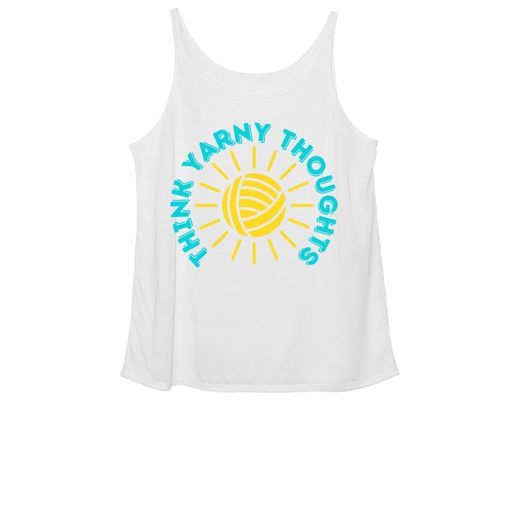 Think Yarny Thoughts! White Women's Slouchy Tank