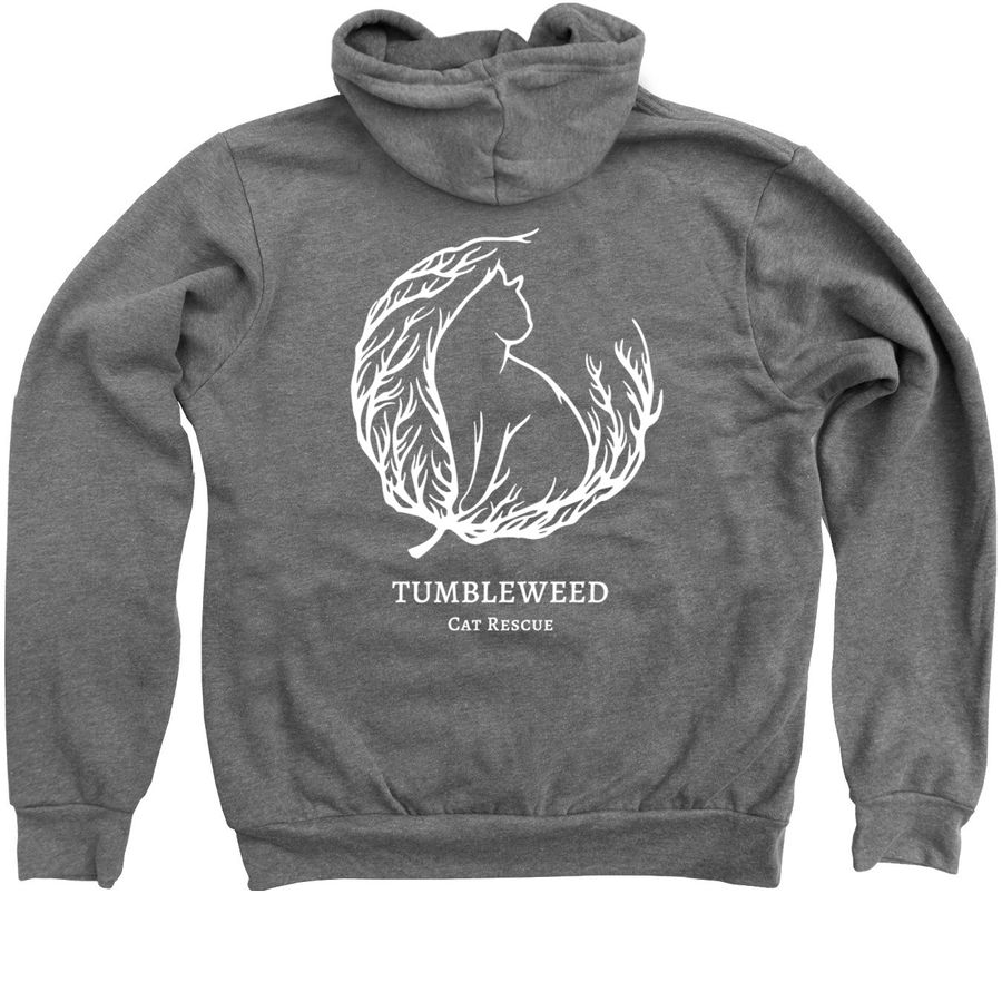 Rescue Zip Hoodie, a Deep Heather Zip Up Hoodie (back-view)
