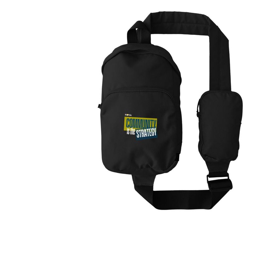 Community Is The Strategy Sling Bag, a Black Grove Sling Bag