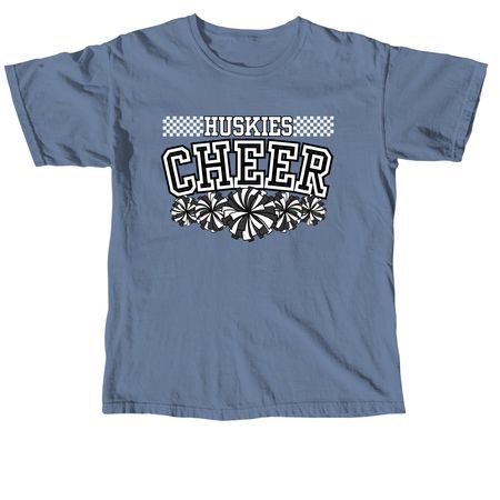 EPJ Huskies - Cheer Checkerboard Black/White, a Blue Jean Comfort Colors Unisex Tee