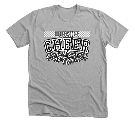 EPJ Huskies - Cheer Checkerboard Black/White, a Athletic Heather Premium Unisex Tee