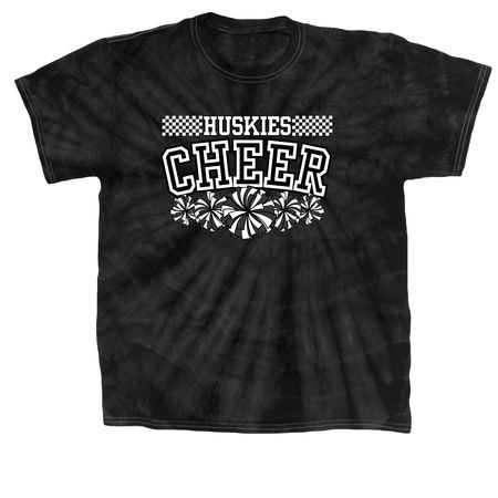 EPJ Huskies - Cheer Checkerboard Black/White, a Black Classic Tie Dye Tee
