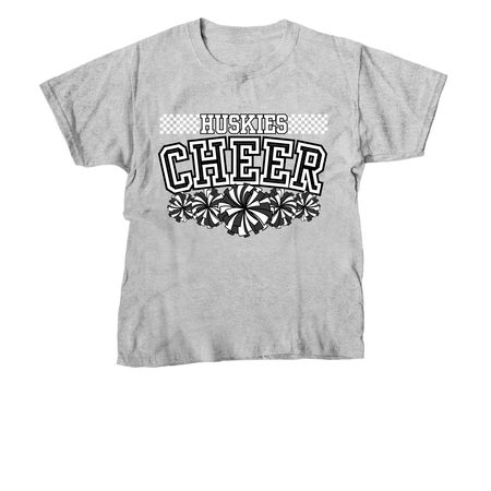EPJ Huskies - Cheer Checkerboard Black/White, a Sport Grey Youth Unisex Tee
