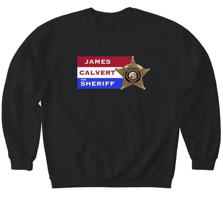 Shirt:&nbsp; James Calvert, a Black Softstyle Crewneck Sweatshirt