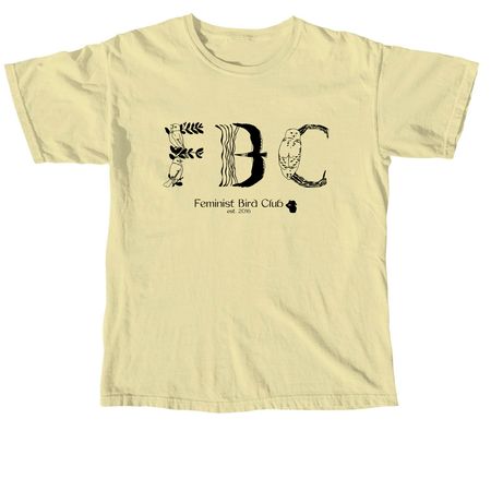 Feminist Bird Club Logo (Black), a Butter Comfort Colors Unisex Tee