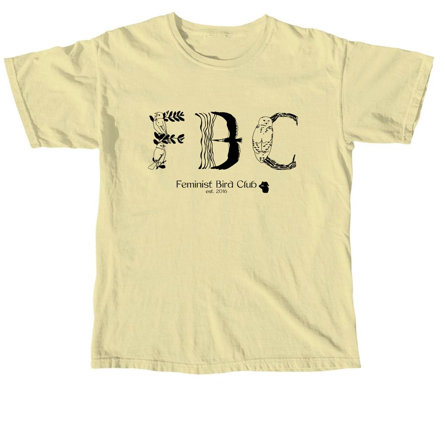 Feminist Bird Club Logo (Black), a Butter Comfort Colors Unisex Tee