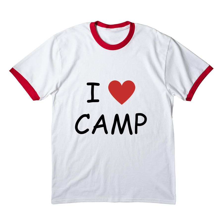 I <3 Camp&nbsp;, a White/ Red Cotton Ringer Tee